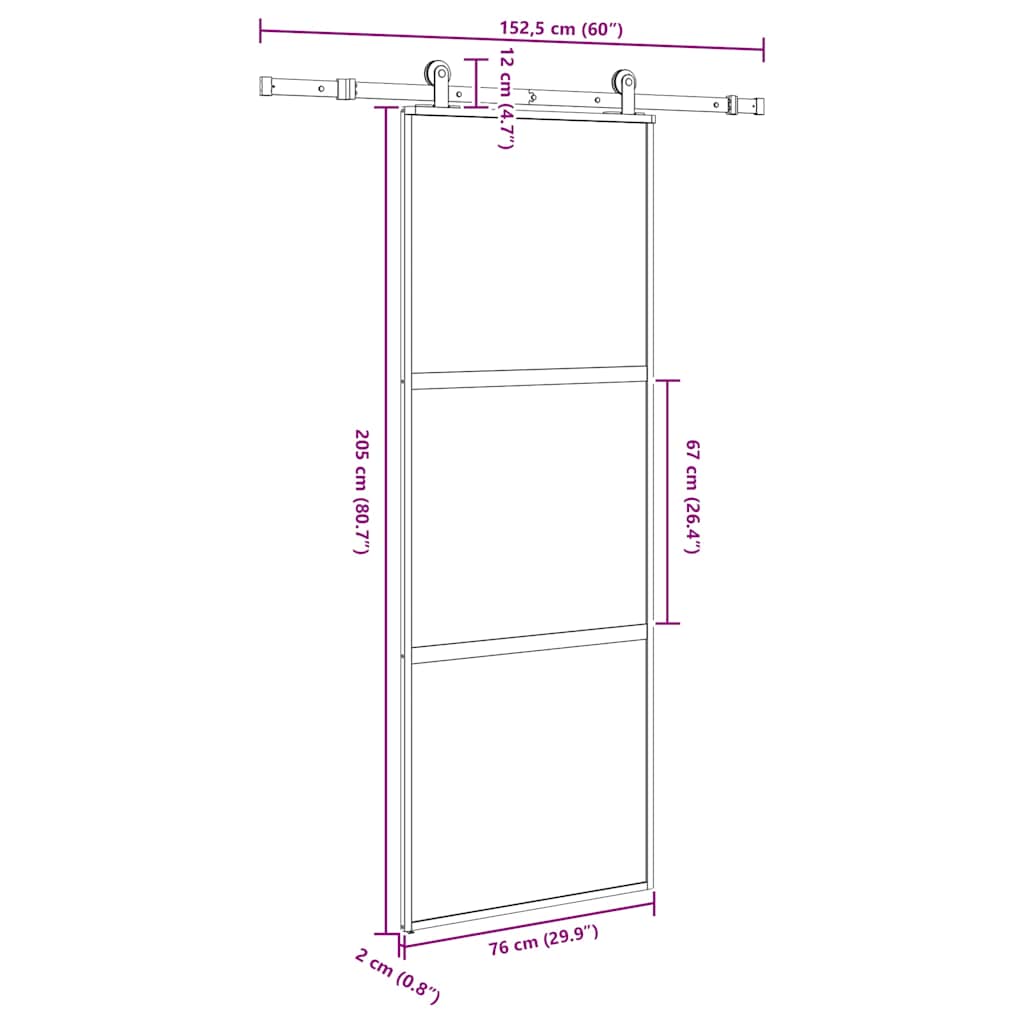 Sliding Door with Hardware Set 76x205 cm