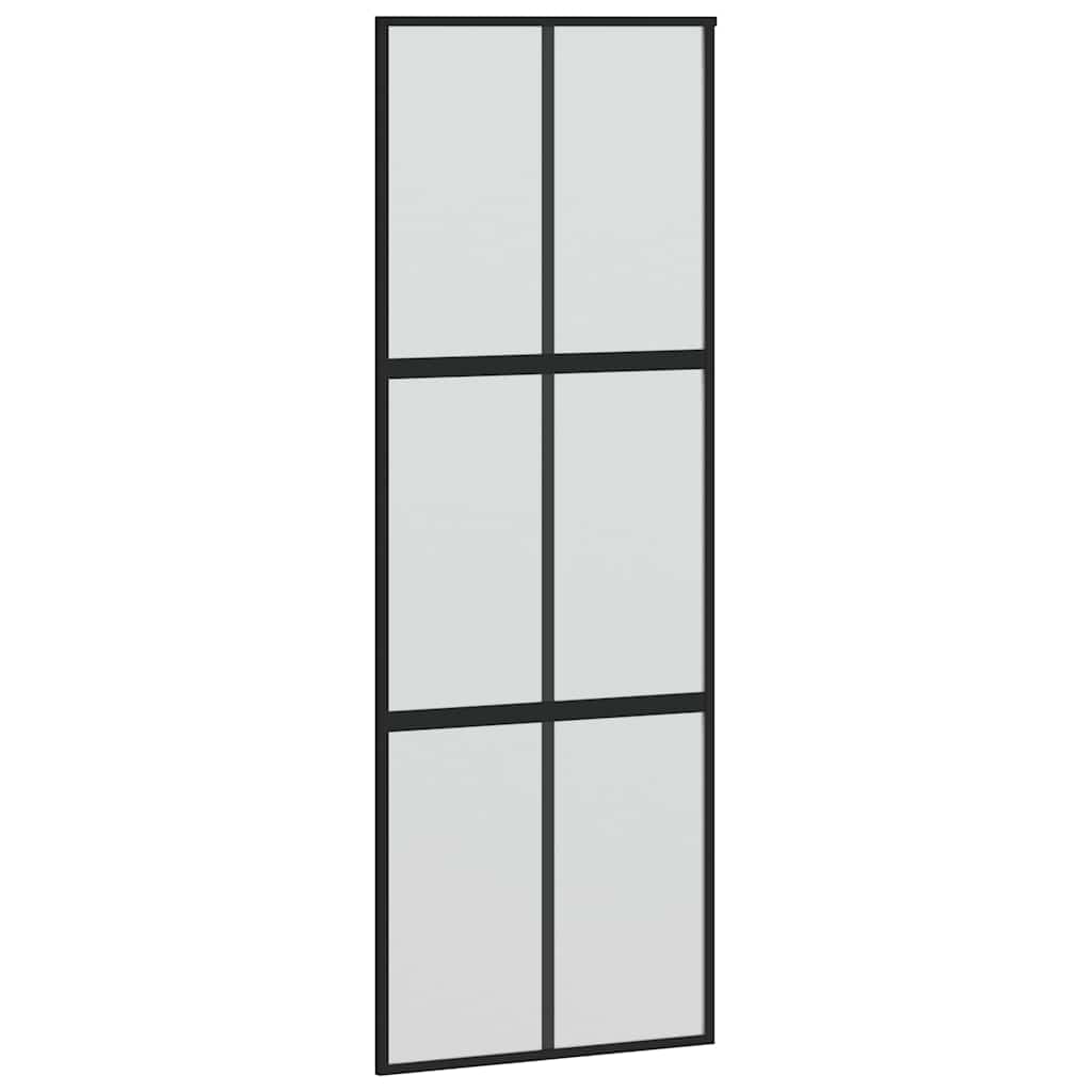 Sliding Door with Hardware Set 90x205 cm Tempered Glass&Aluminium