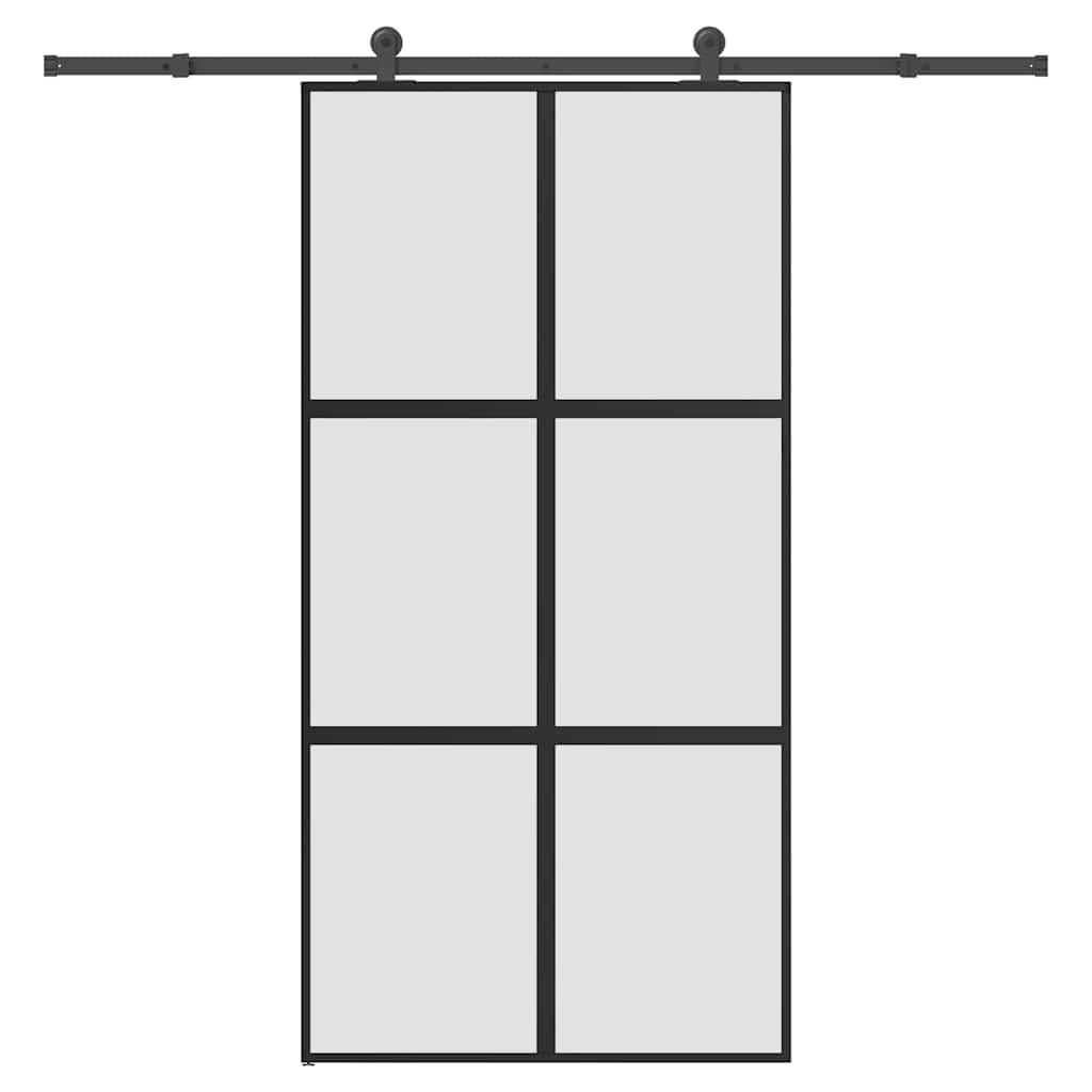 vidaXL Sliding Door with Hardware Set 102,5x205 cm Tempered Glass&Aluminium