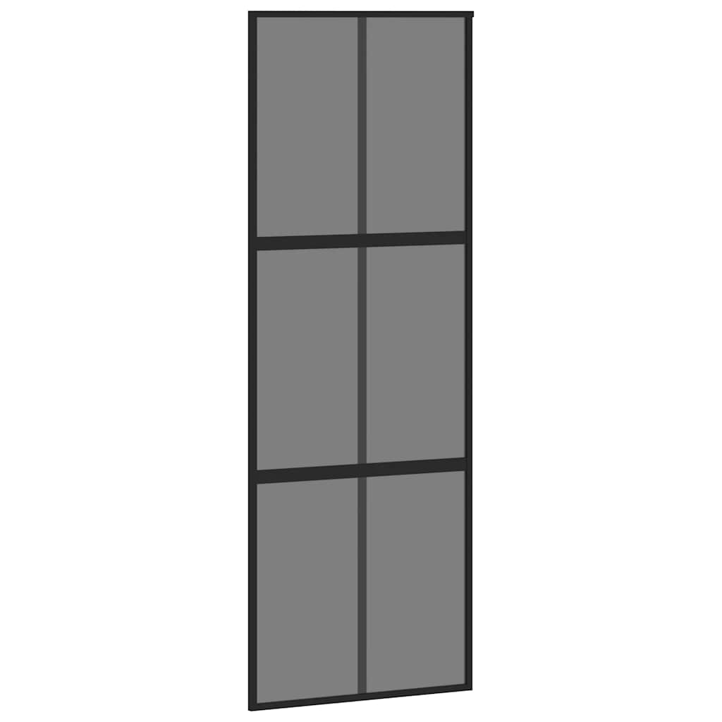 Sliding Door with Hardware Set 76x205 cm Tempered Glass&Aluminium