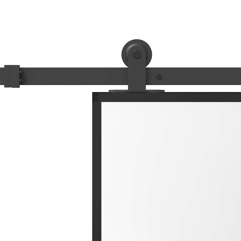 Sliding Door with Hardware Set 76x205 cm Tempered Glass&Aluminium