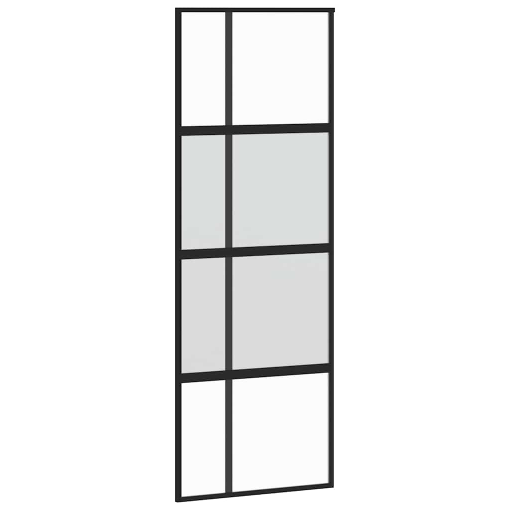 vidaXL Sliding Door with Hardware Set 76x205 cm Tempered Glass&Aluminium