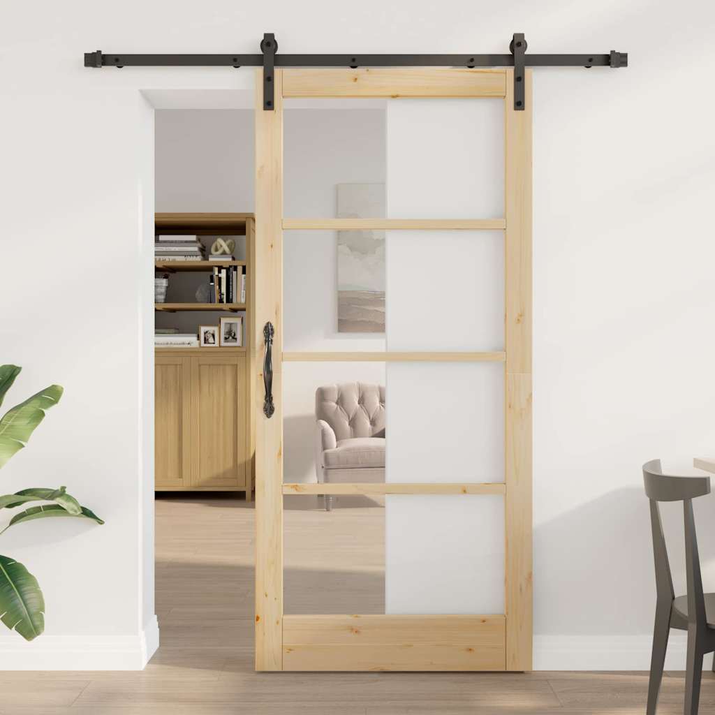 Sliding Door ORKDAL Natural and Black 93 x 202 cm