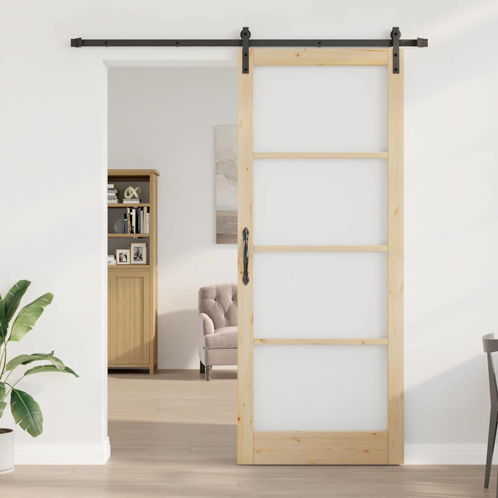 Sliding Door ORKDAL Natural and Black 93 x 232 cm