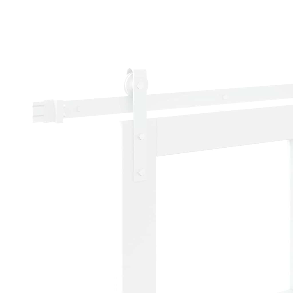 Sliding Door ORKDAL White 93 x 232 cm Solid Pine Wood and Glass