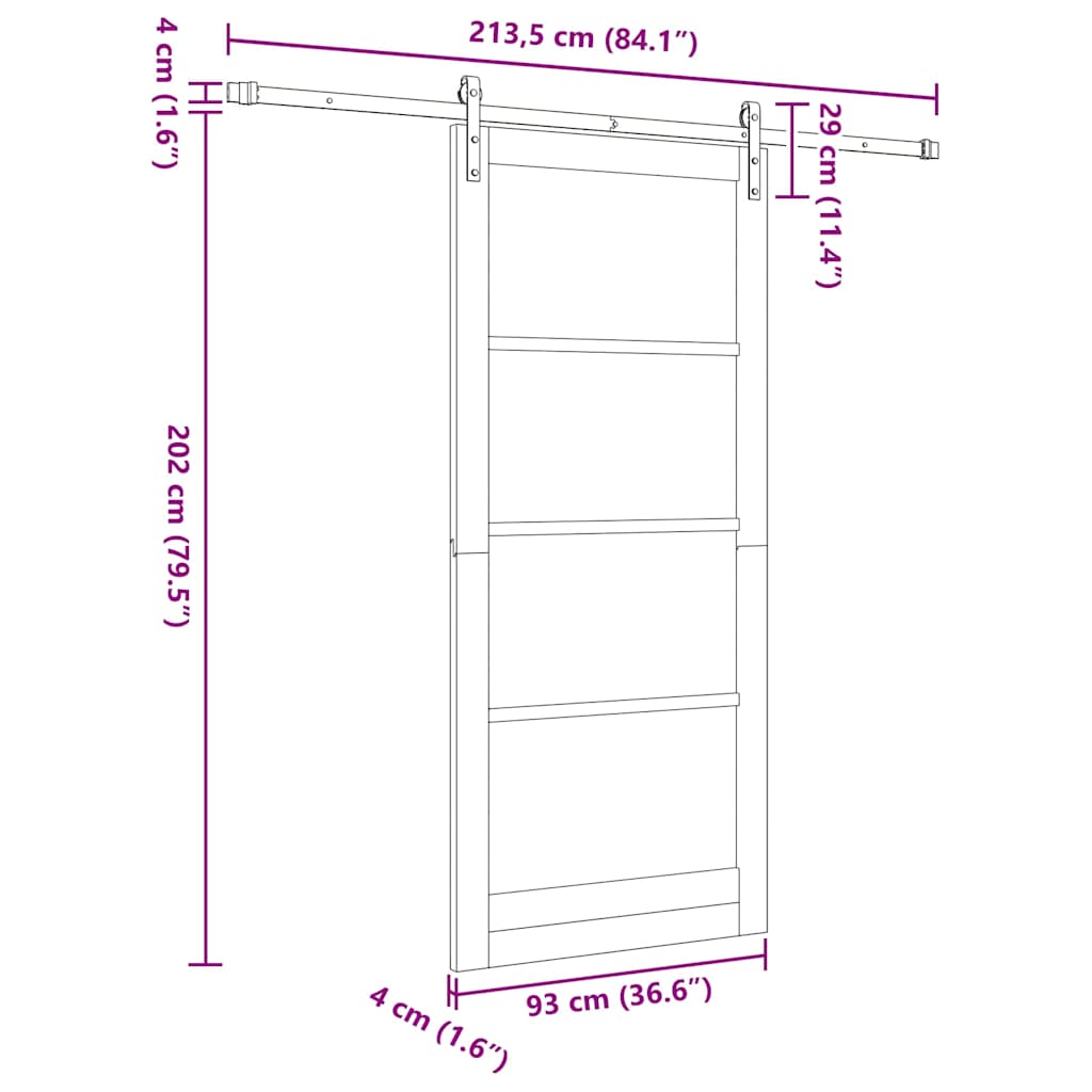 Sliding Door ORKDAL Natural 93 x 211 cm
