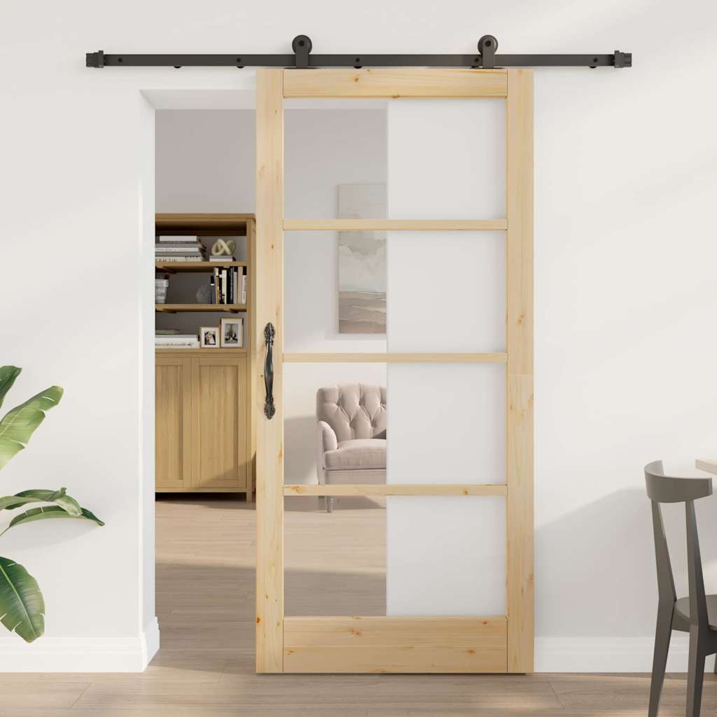Sliding Door ORKDAL Natural and Black 93 x 202 cm