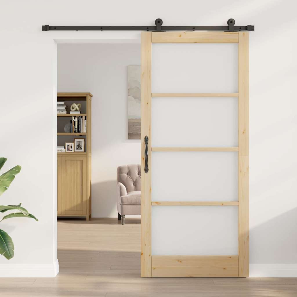 Sliding Door ORKDAL Natural and Black 93 x 211 cm