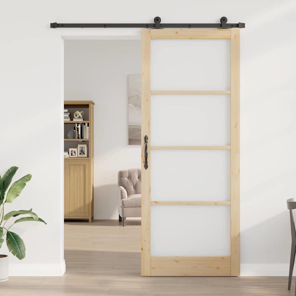 Sliding Door ORKDAL Natural and Black 93 x 232 cm