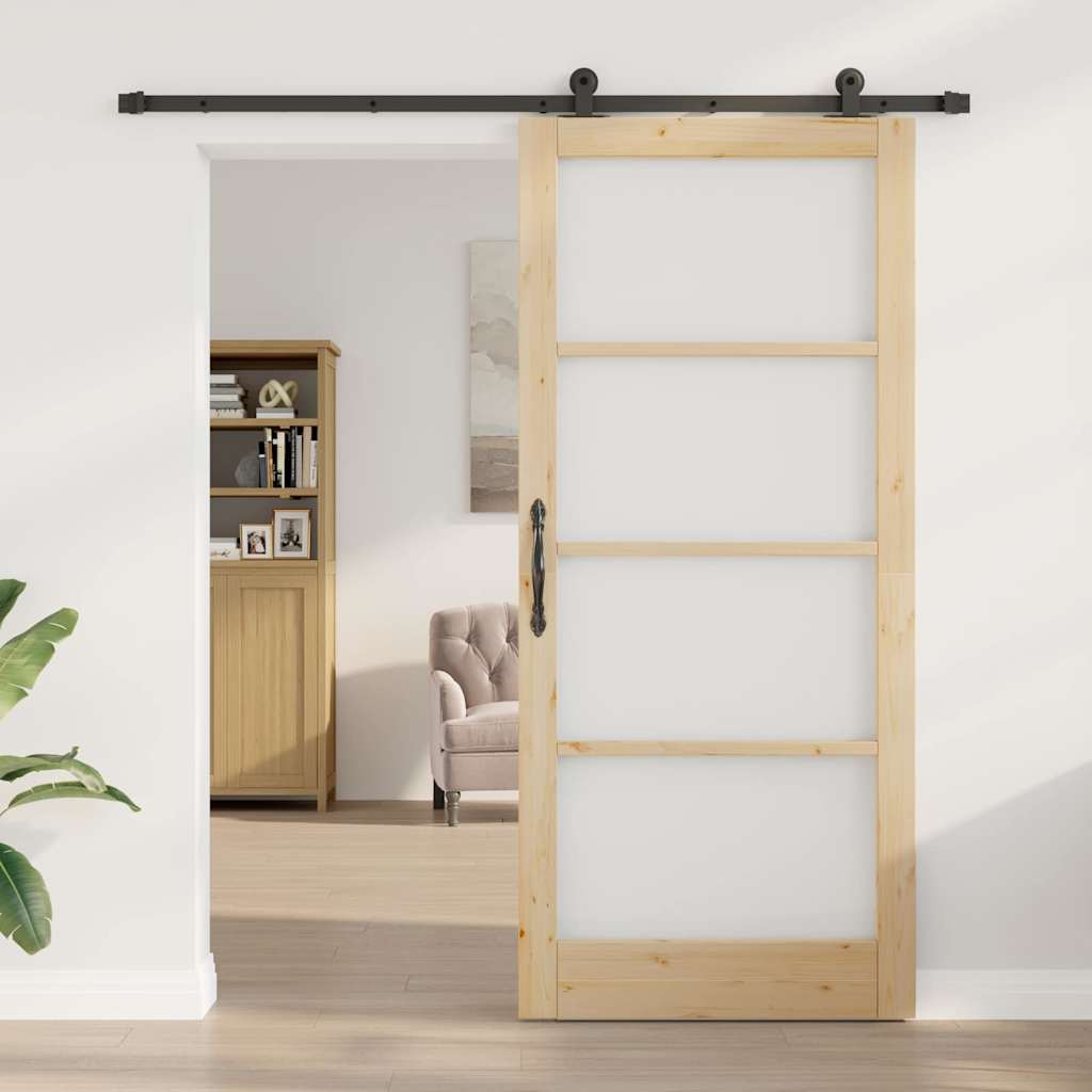 Sliding Door ORKDAL Natural and Black 93 x 211 cm