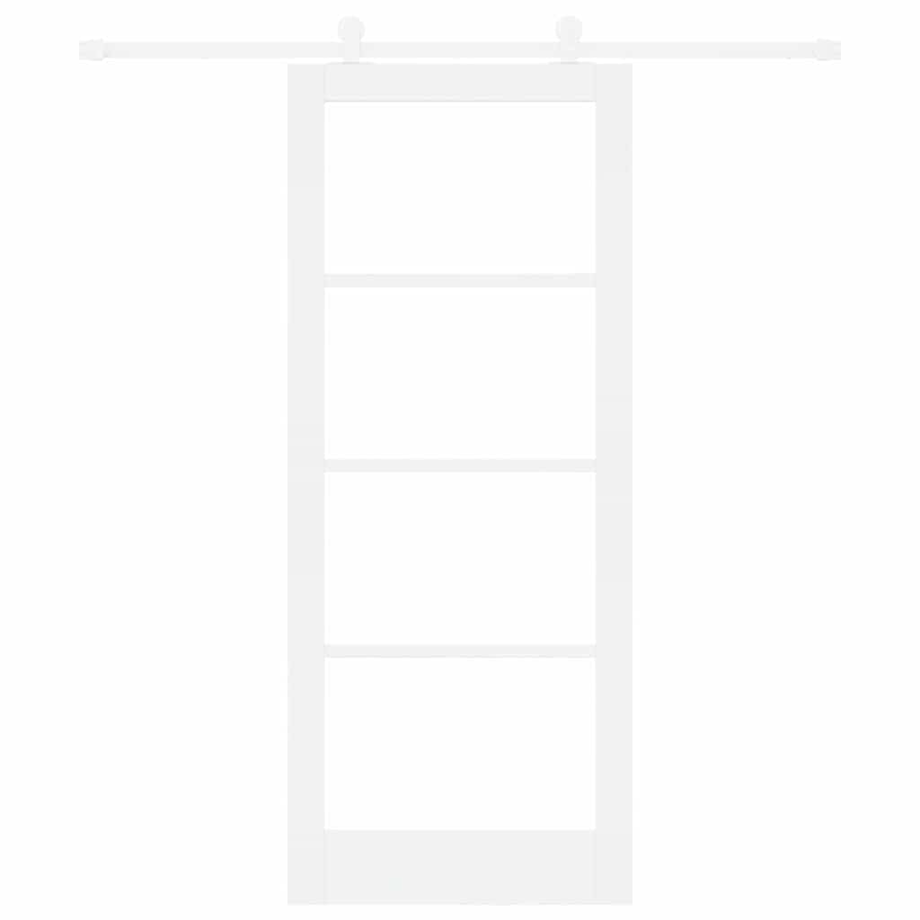 Sliding Door ORKDAL White 83 x 202 cm Solid Pine Wood and Glass