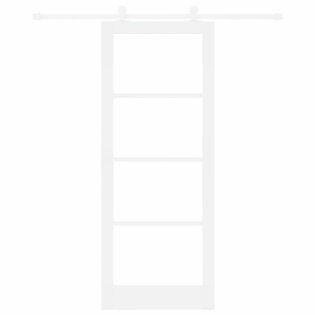 Sliding Door ORKDAL White 83 x 211 cm Solid Pine Wood and Glass