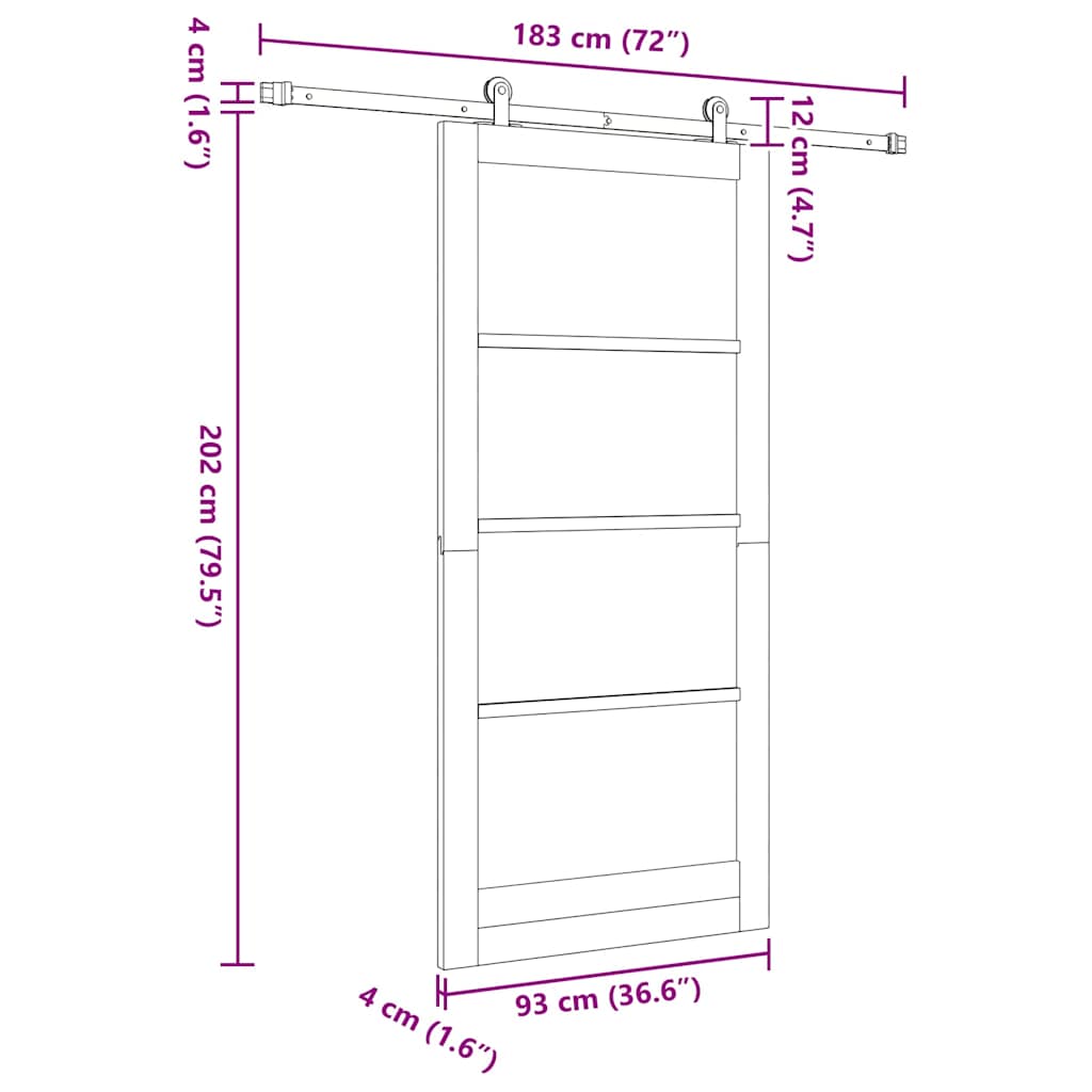Sliding Door ORKDAL Natural 93 x 202 cm
