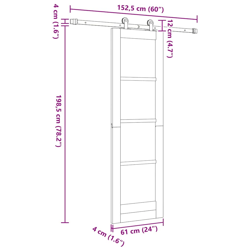 Sliding Door ORKDAL White 61 x 198.5 cm