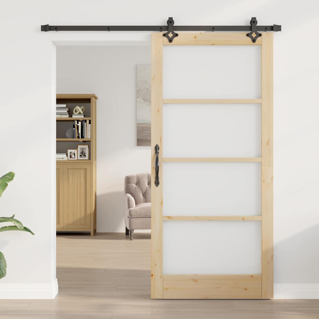 Sliding Door ORKDAL Natural and Black 93 x 202 cm