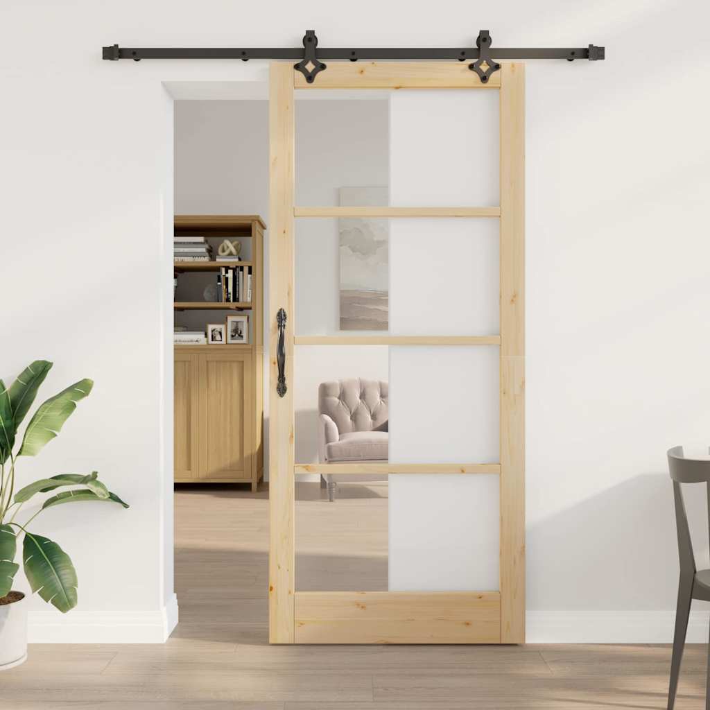 Sliding Door ORKDAL Natural and Black 93 x 211 cm