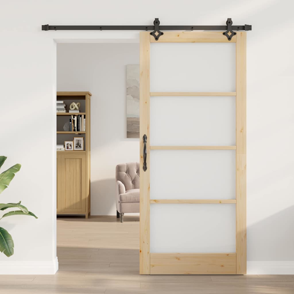 Sliding Door ORKDAL Natural and Black 93 x 211 cm
