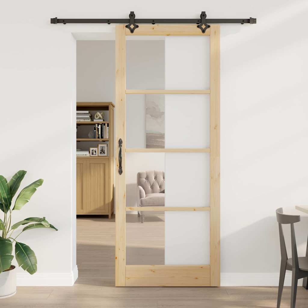 Sliding Door ORKDAL Natural and Black 93 x 232 cm