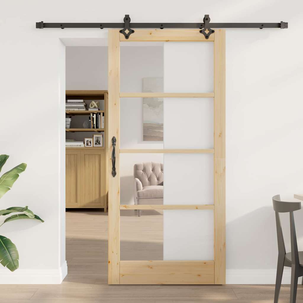 Sliding Door ORKDAL Natural and Black 93 x 202 cm