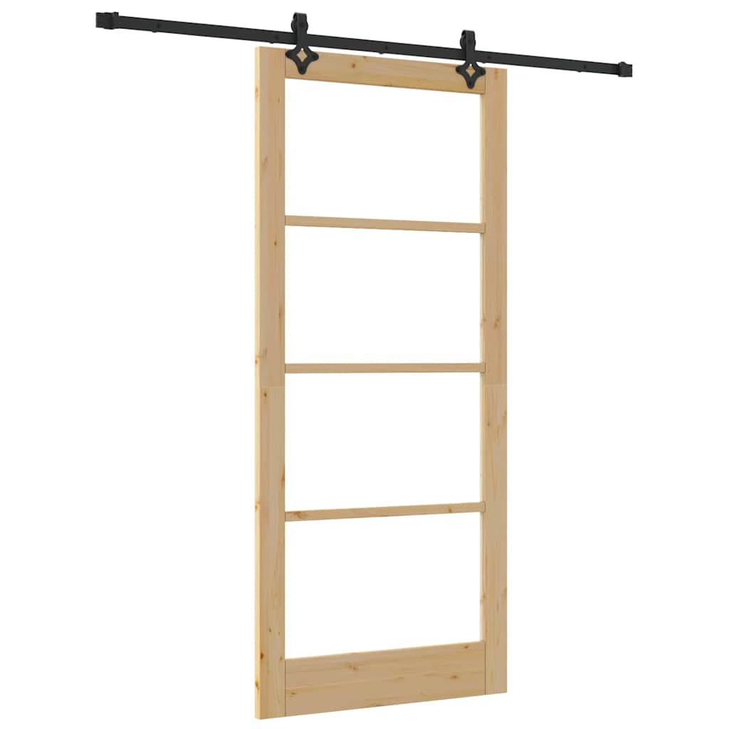 Sliding Door ORKDAL Natural and Black 93 x 211 cm