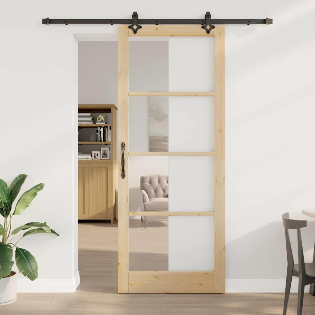 Sliding Door ORKDAL Natural and Black 93 x 232 cm