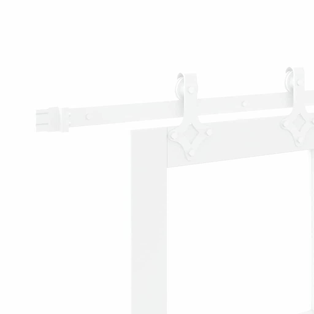 Sliding Door White 93 x 202 cm Solid Pine Wood and Glass