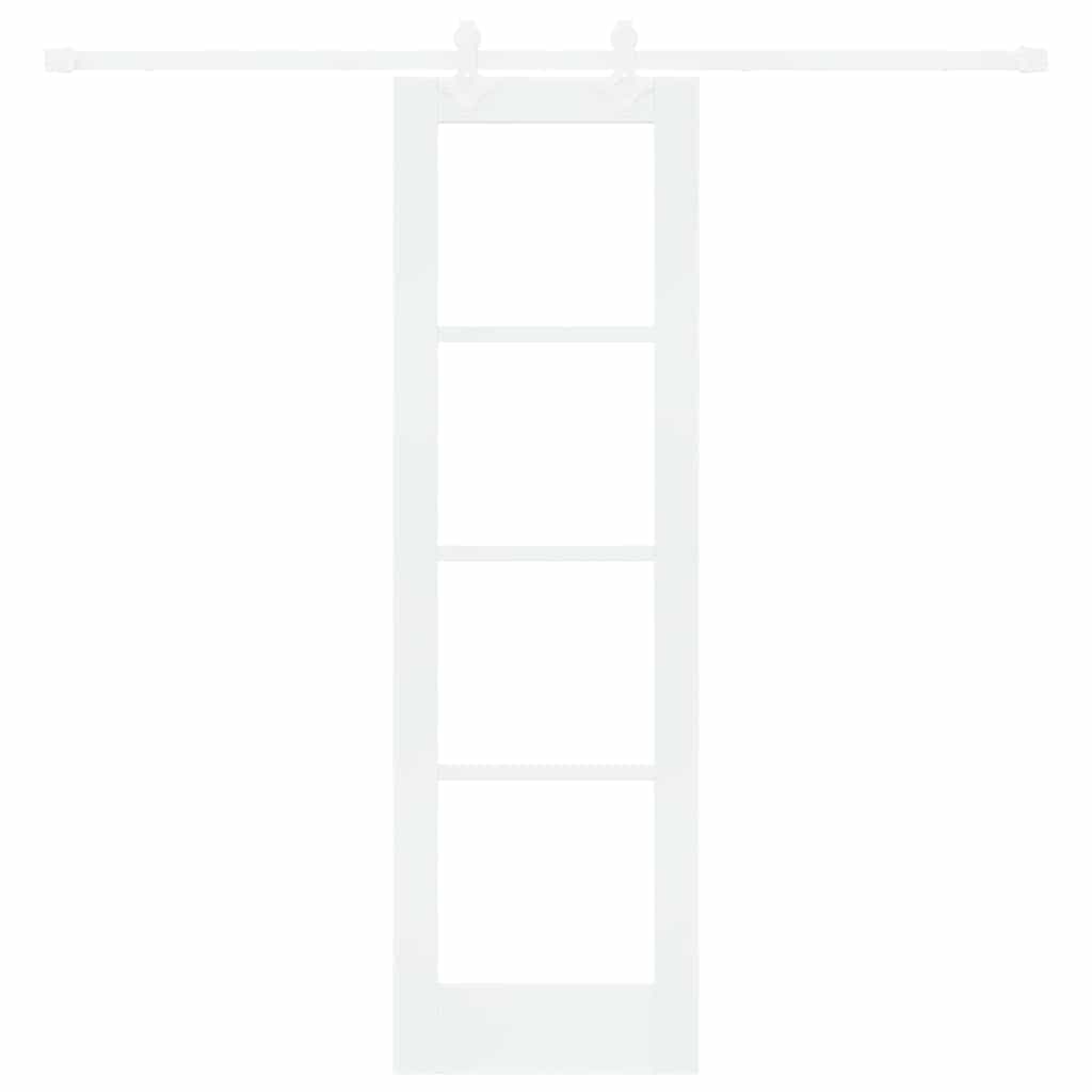 Sliding Door White 61 x 198.5 cm Solid Pine Wood and Glass