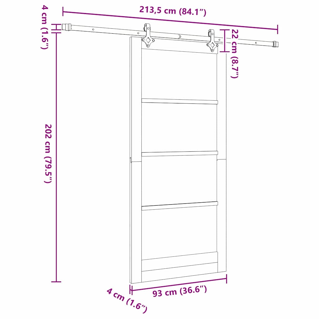 Sliding Door Natural 93 x 202 cm Solid Pine Wood and Glass