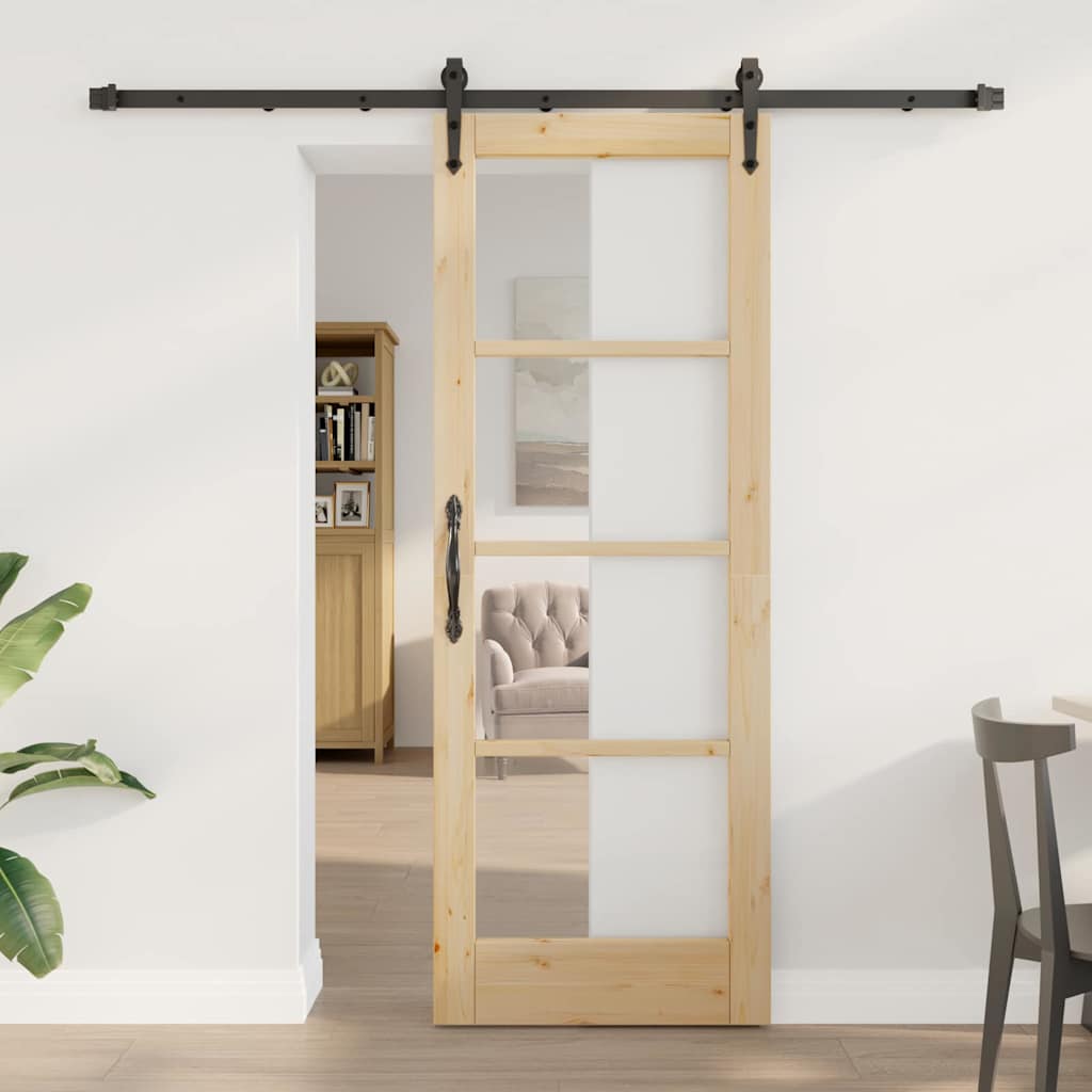 Sliding Door Natural and Black 73.5 x 198.5 cm