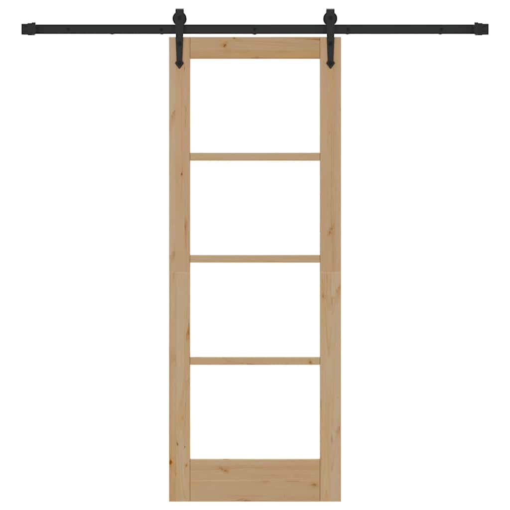 Sliding Door Natural and Black 73.5 x 198.5 cm