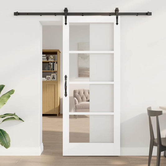 Sliding Door White and Black 83 x 202 cm