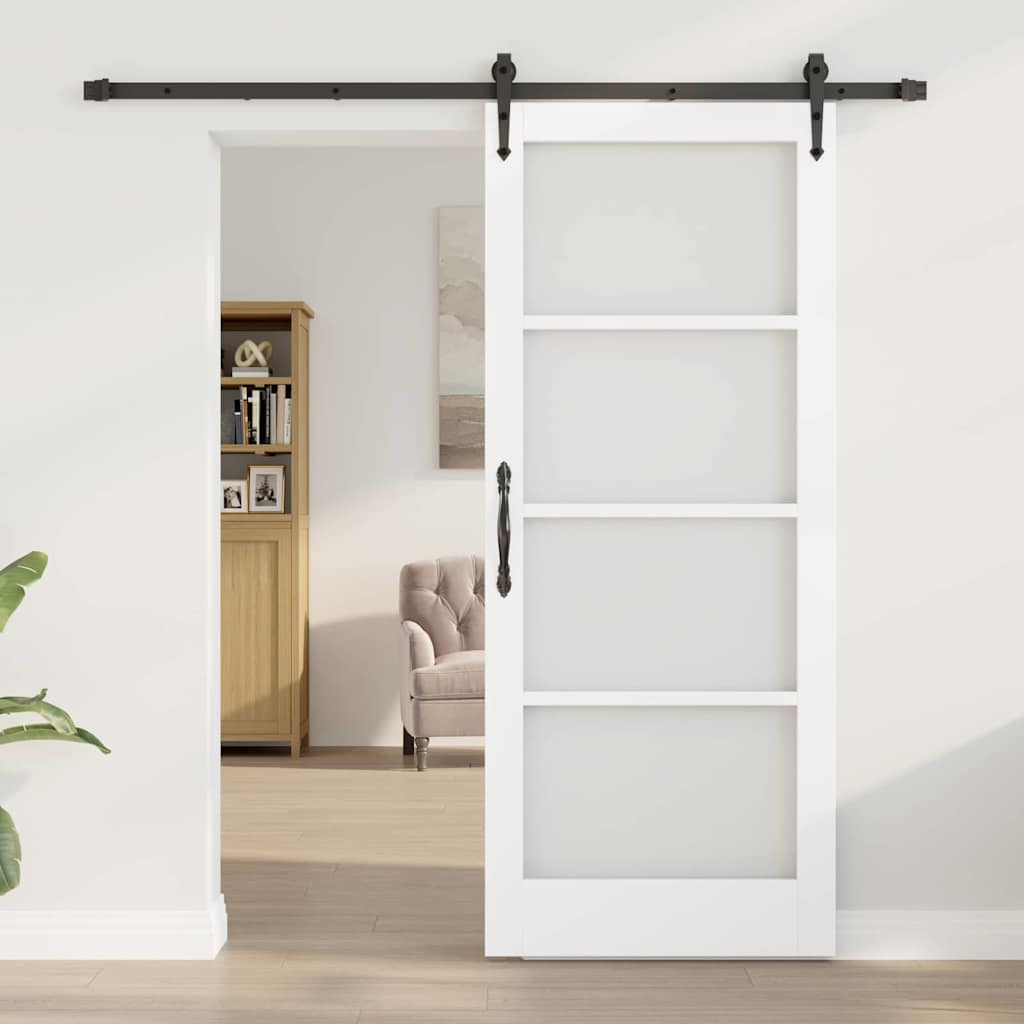 Sliding Door White and Black 83 x 202 cm