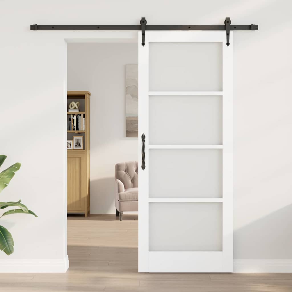 Sliding Door White and Black 83 x 211 cm