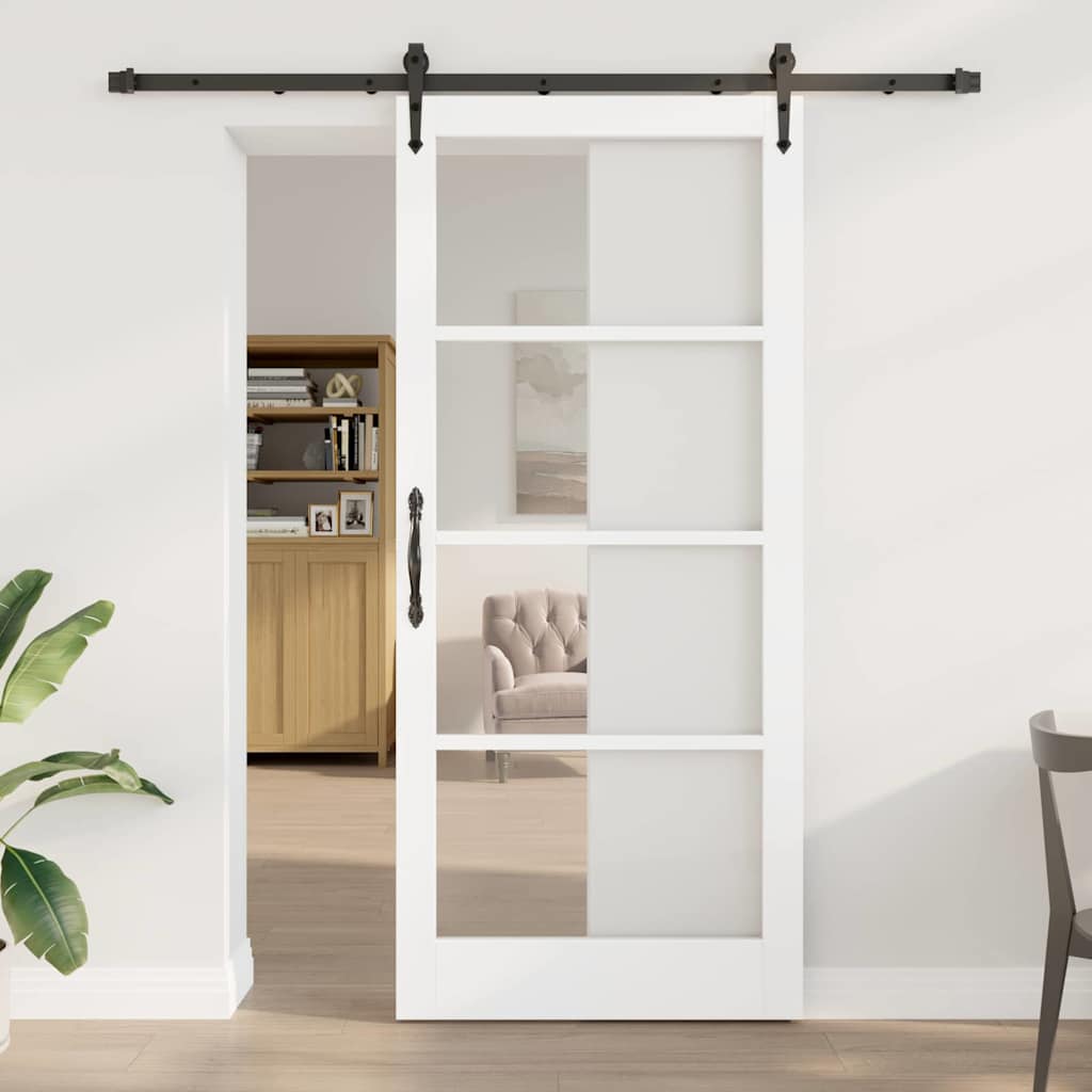 Sliding Door White and Black 93 x 211 cm