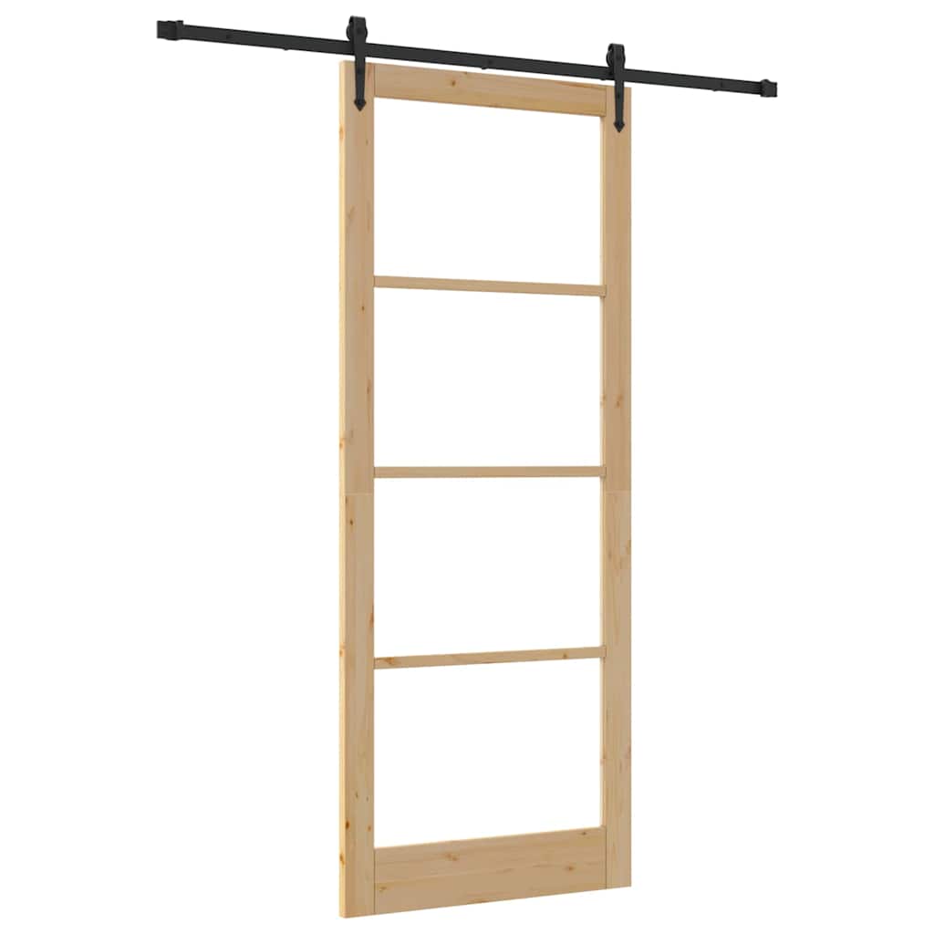 Sliding Door Natural and Black 93 x 232 cm