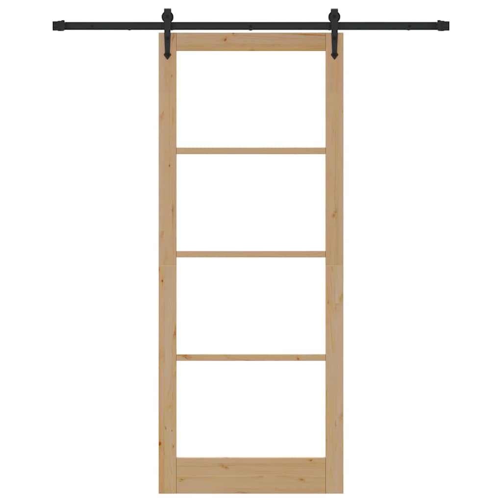 Sliding Door Natural and Black 93 x 232 cm