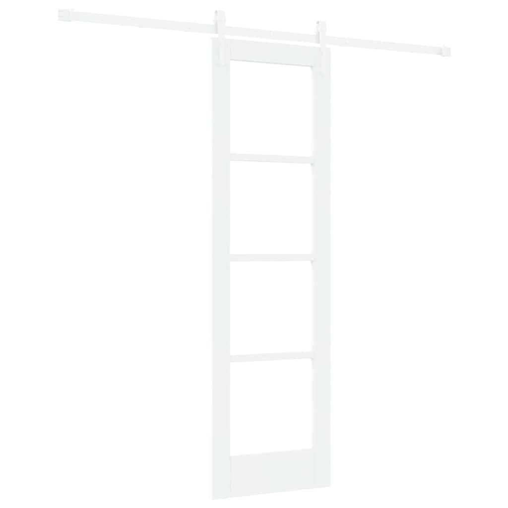 Sliding Door White 61 x 198.5 cm Solid Pine Wood and Glass
