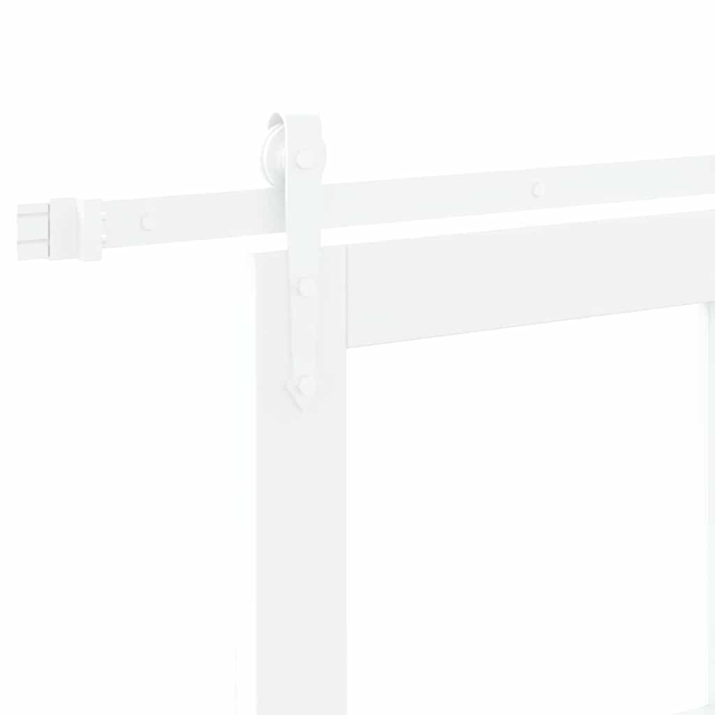 Sliding Door White 93 x 211 cm Solid Pine Wood and Glass