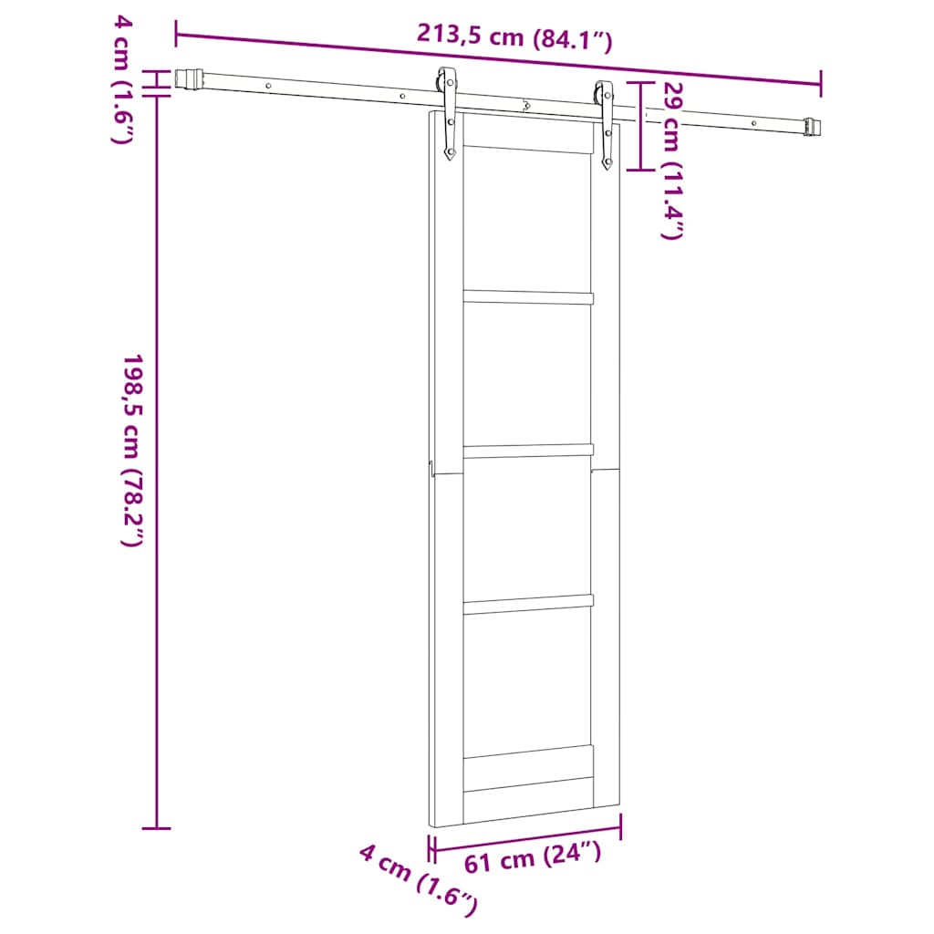 Sliding Door ORKDAL Natural 61 x 198.5 cm