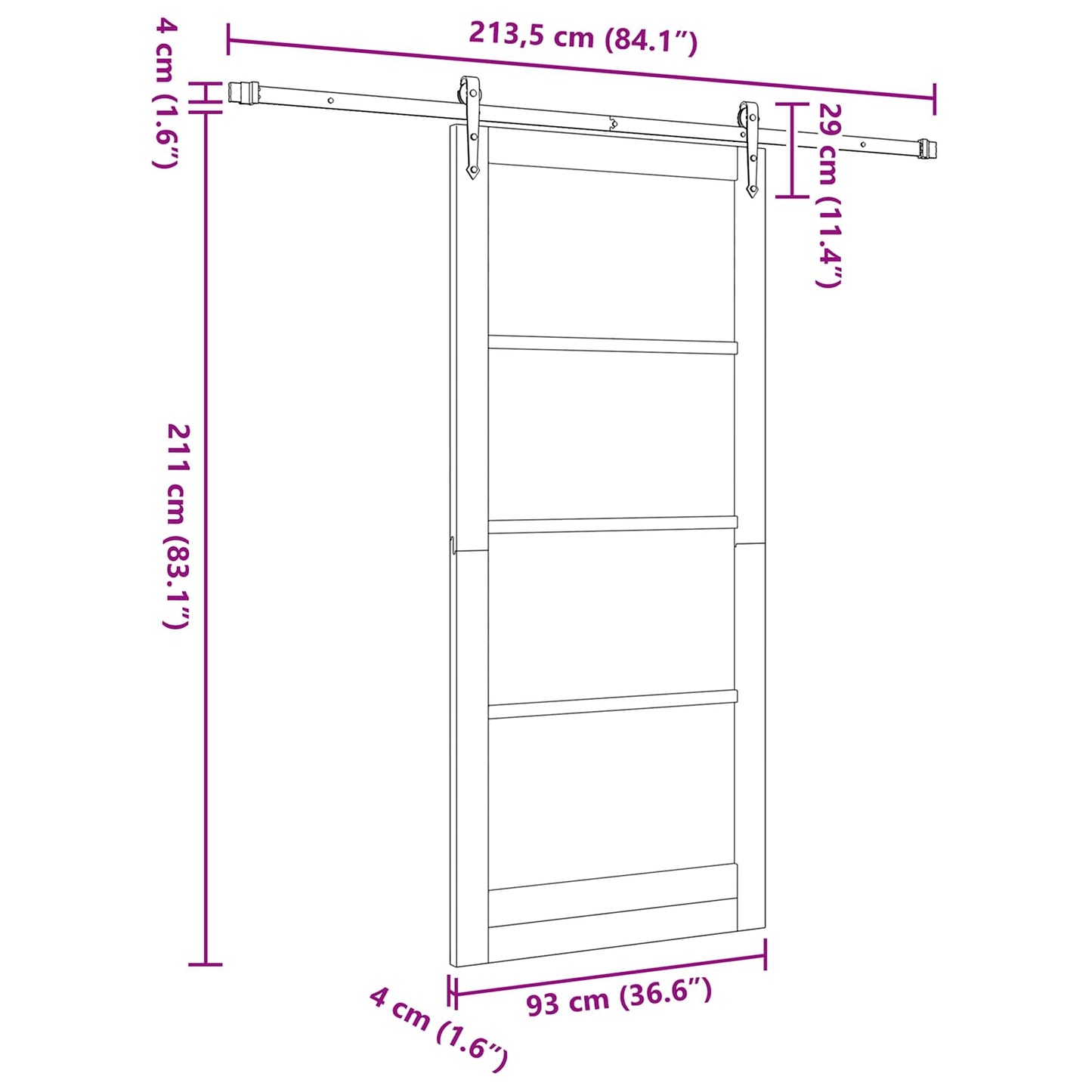 Sliding Door ORKDAL Natural 93 x 211 cm