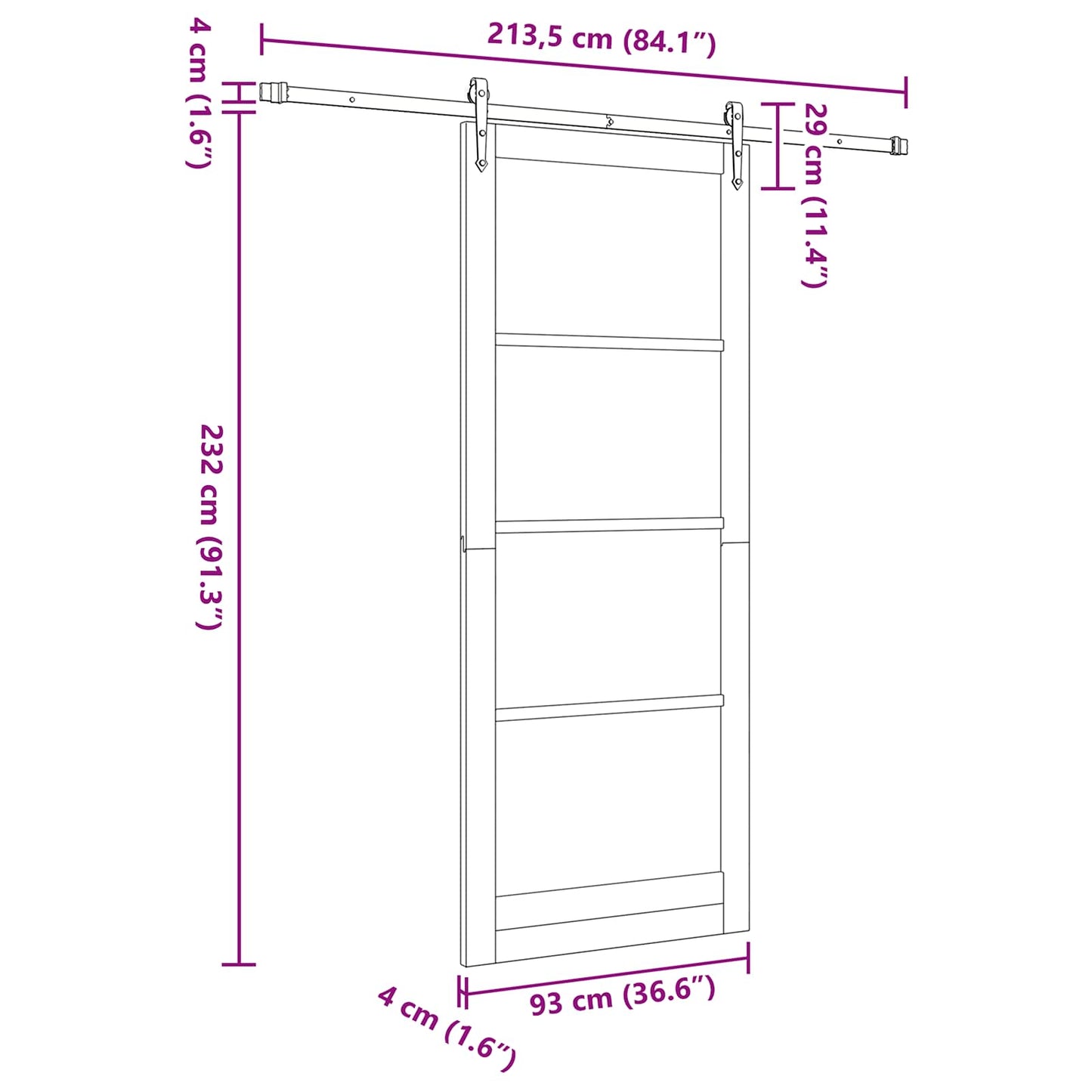 Sliding Door ORKDAL Natural 93 x 232 cm