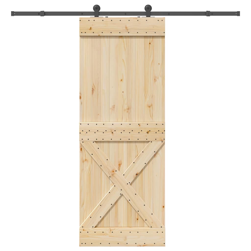 vidaXL Sliding Door with Hardware Set 85x210 cm Solid Wood Pine