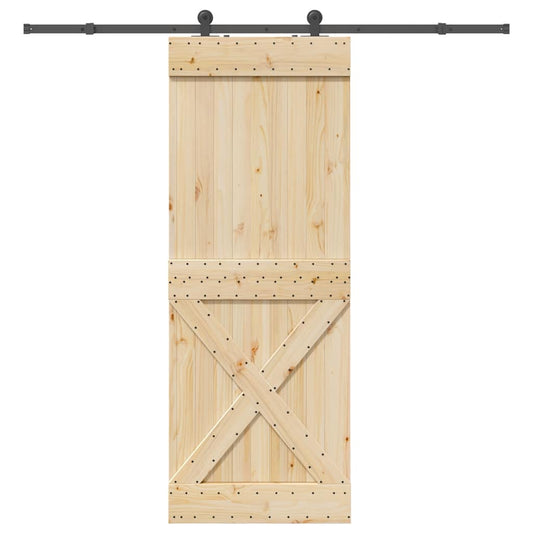 vidaXL Sliding Door with Hardware Set 85x210 cm Solid Wood Pine