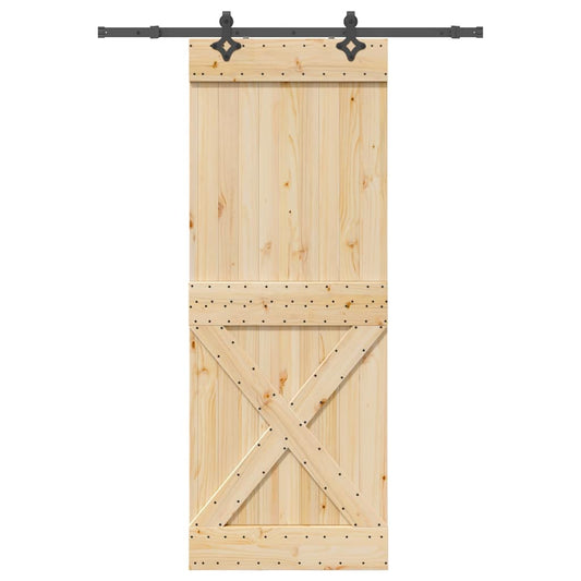 vidaXL Sliding Door with Hardware Set 85x210 cm Solid Wood Pine