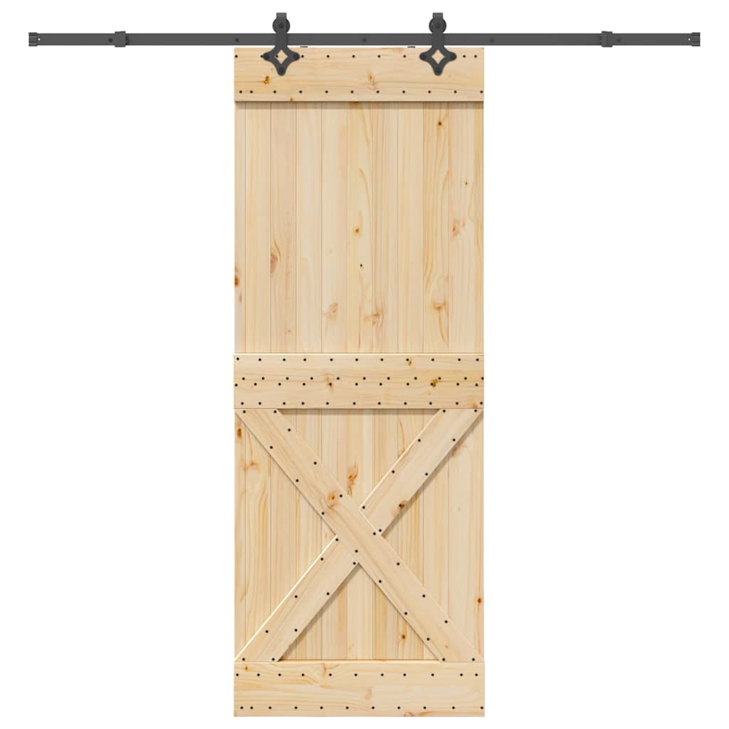 vidaXL Sliding Door with Hardware Set 85x210 cm Solid Wood Pine