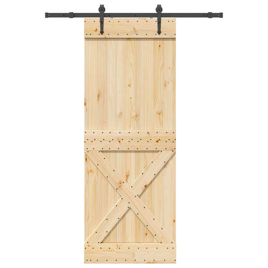 vidaXL Sliding Door with Hardware Set 85x210 cm Solid Wood Pine