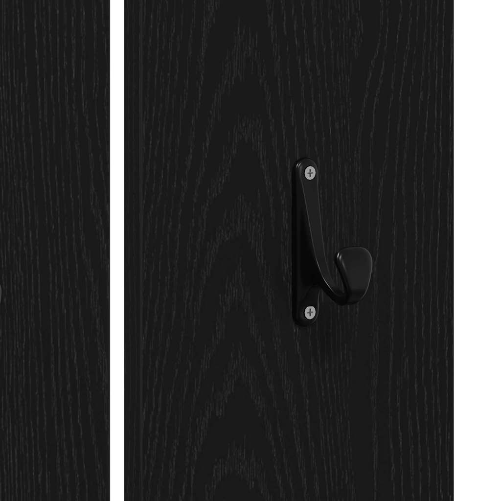 vidaXL Hallway Furniture Set 5 pcs Black oak,Silver 80 x 30.5 x 40 cm