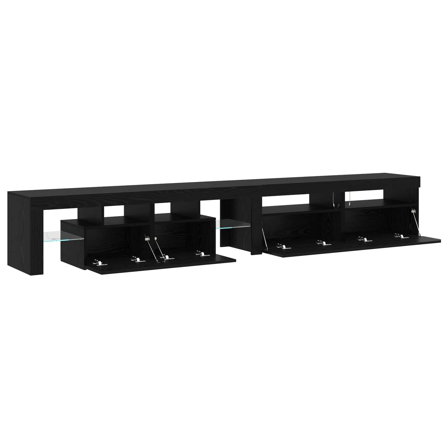 TV Cabinet 3 pcs Black Oak 260 x 37 x 40 cm Engineered Wood