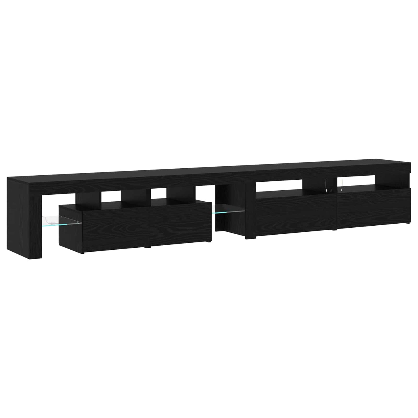 TV Cabinet 3 pcs Black Oak 260 x 37 x 40 cm Engineered Wood