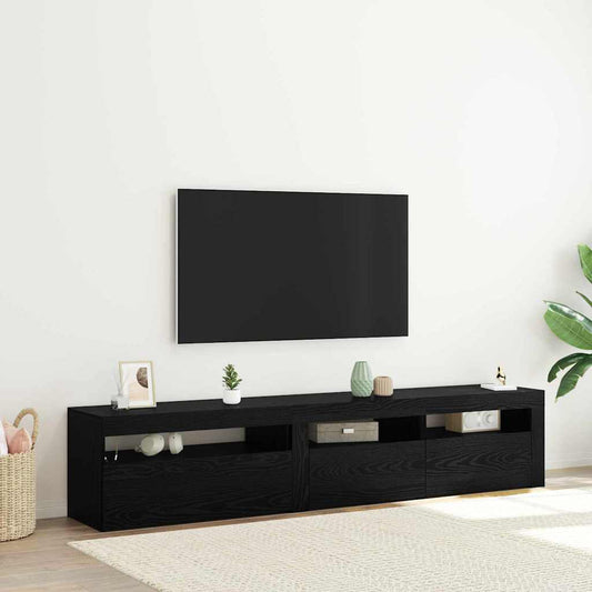 TV Cabinet 2 pcs Black Oak Engineered Wood
